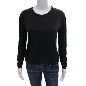 Firehouse Womens Basic Black Rayon Crew Neck Long Sleeve T-Shirt Size One Size